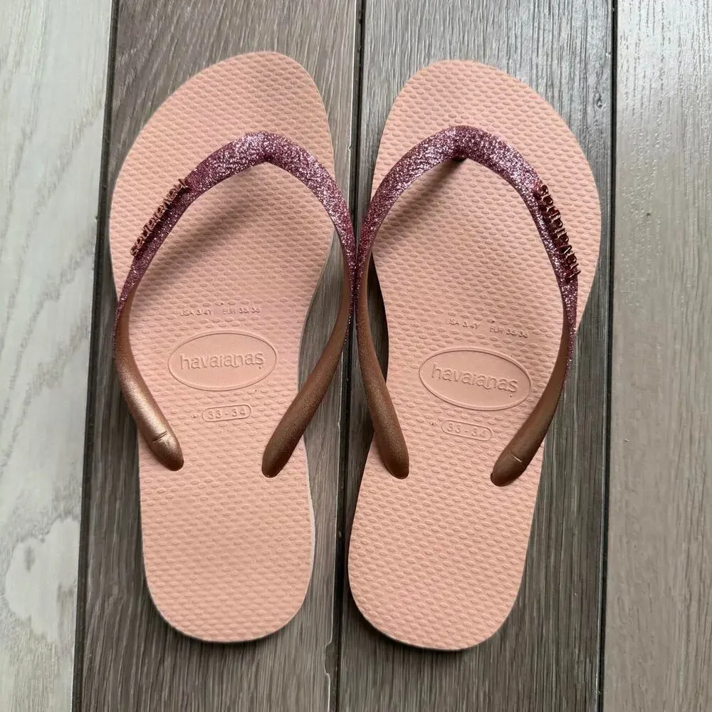Havaianas slim glitter flip flops